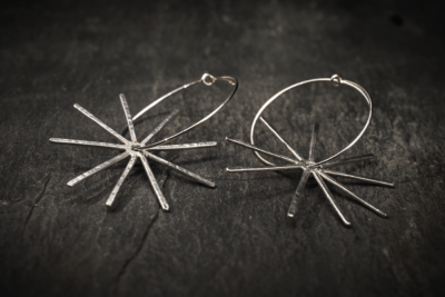 Silver Starburst Earrings - Image 3