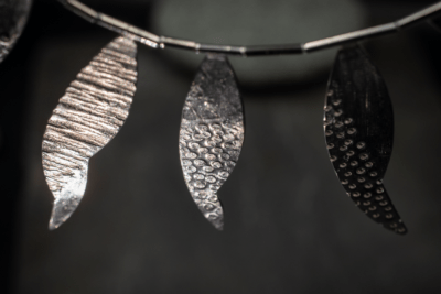 Textured abstract recycled silver shapes necklace - contemporary modern designer made in Devon UK - Shipwreck Necklace - Image 6